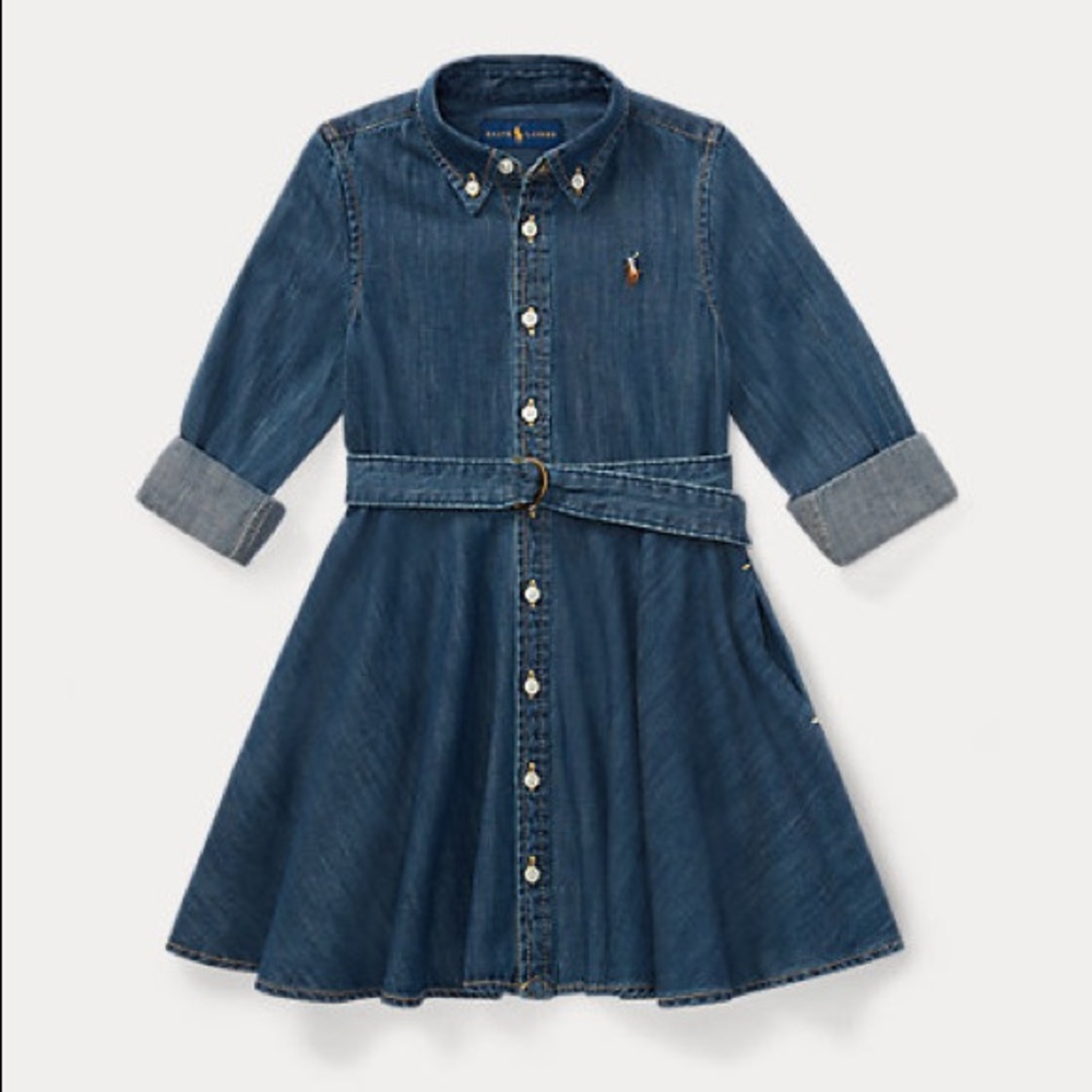 Polo Ralph Lauren denim tie waist tunic dress 2T
